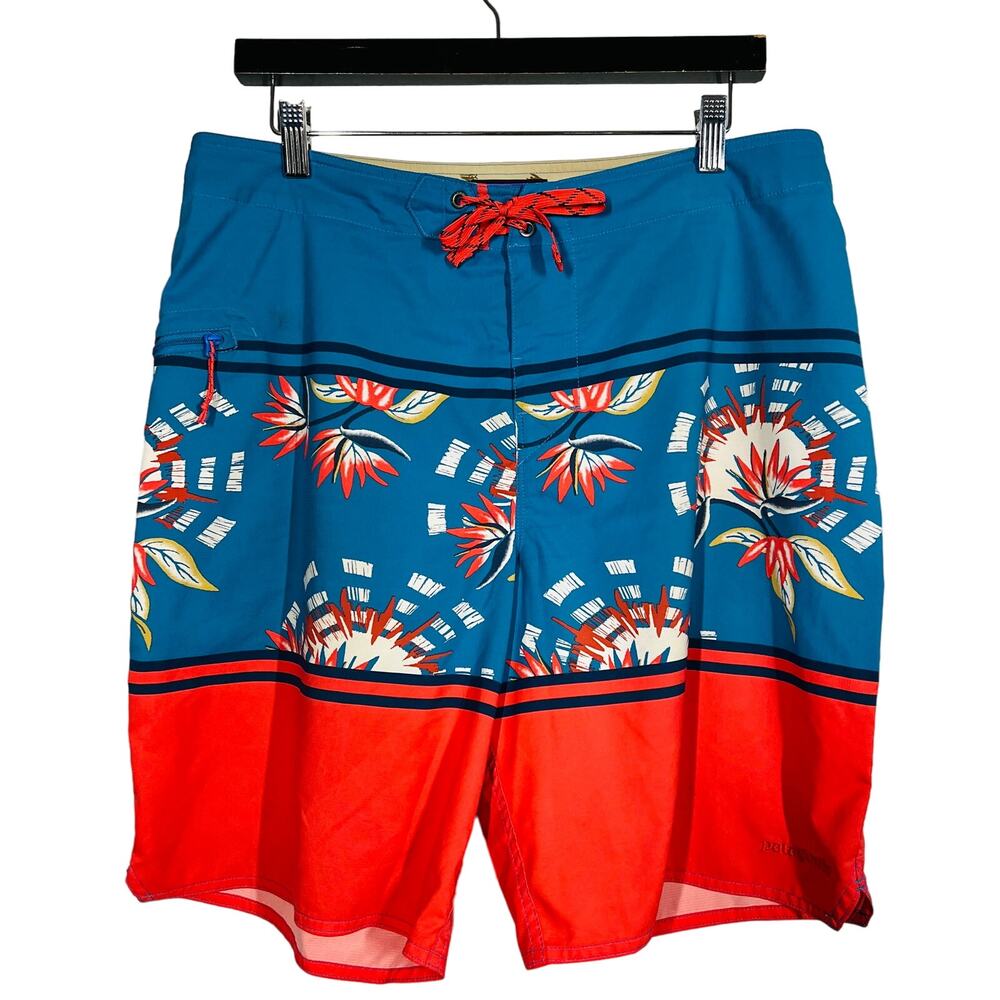 Patagonia Birds of Paradise Board Shorts Swim Trunks Beach Resort Athletic - 34